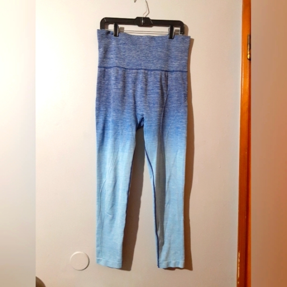 Blue Ombre Leggings Elastic WaistWomen's Size M/L Running Athlectic Yoga